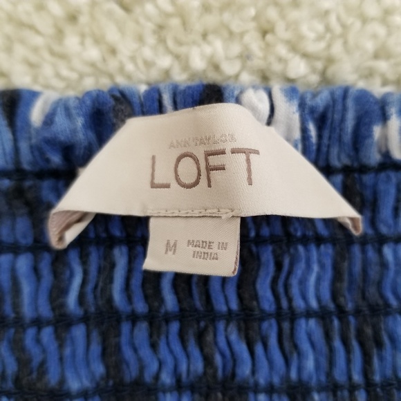 🌹 LOFT (M) Tie Dye Look Blue Halter Neck Top - Picture 5 of 5